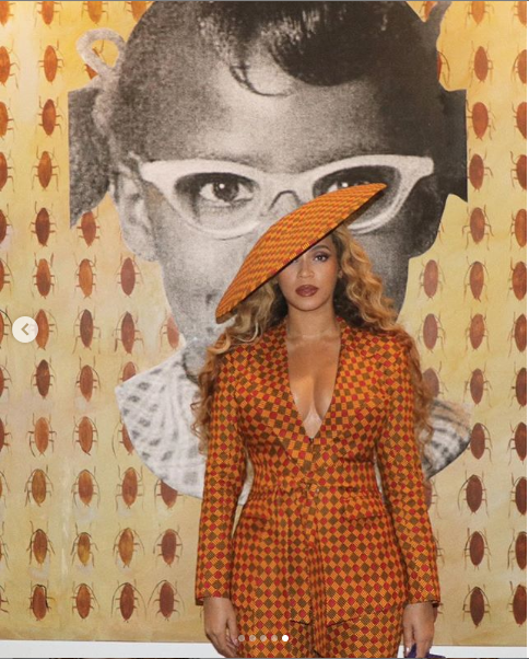 [PHOTOS] Beyonce Rocks Stylish Ankara Suit As She Attends Exhibition Opening With Jay-Z