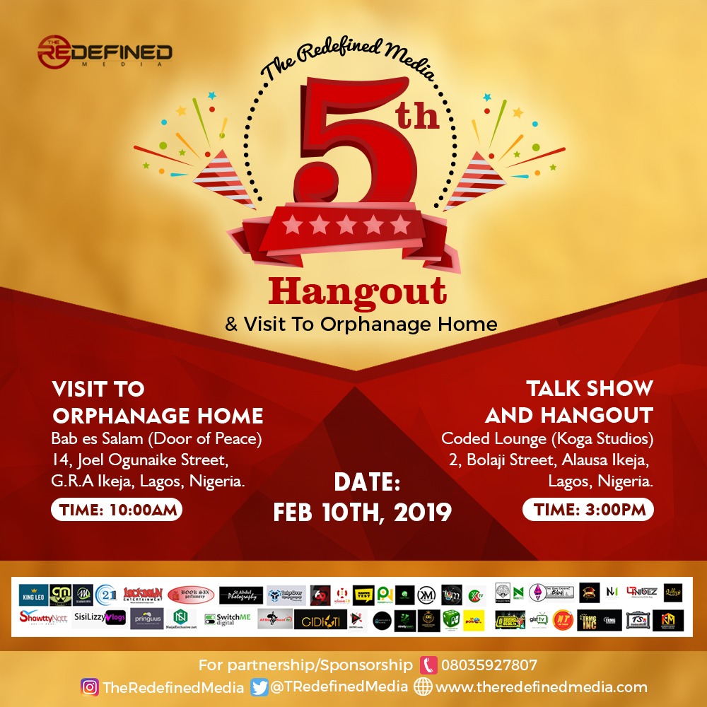 EVENT: The Redefined Media 5th Hangout & Visit to Orphanage This Sunday