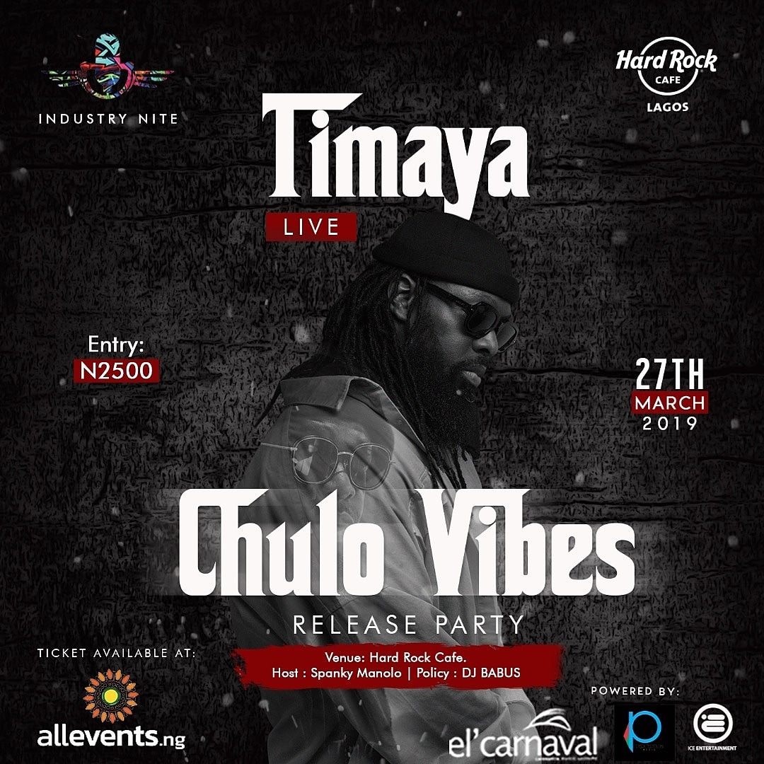 Timaya headlines Industry Nite