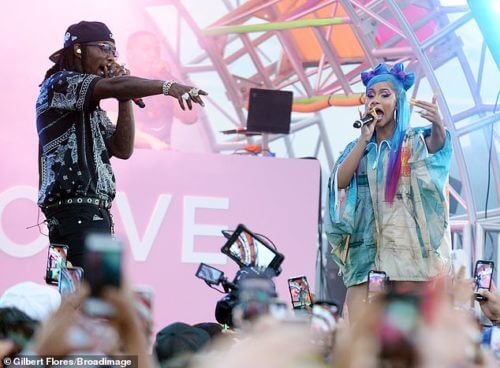 Cardi B & Offset Shared Passionate Kiss On Stage At The Revolve Festival