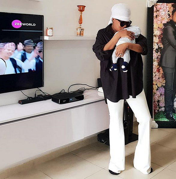 Toyin Abraham shows off her son and living room