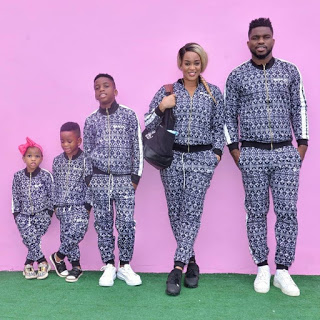 Adaeze and Joseph Yobo step out with their children in matching outfit (photos)