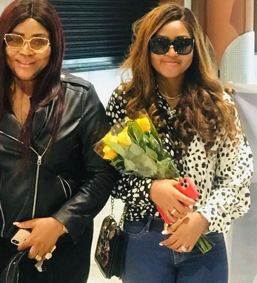 Regina Daniels and mum arrive Cape Town to support Ned Nwoko on his malaria fight