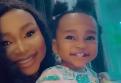 Ruth Kadiri shares an adorable video of herself & daughter, Reign