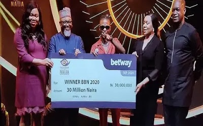 BBNaija: Laycon receives N30m cash prize, car & house key, others