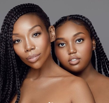 Singer Brandy and her daughter pose topless in new photos