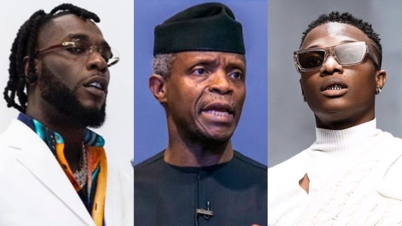 “FG Will Support Stars like Burna Boy & Wizkid With N300 Million Loan” – Osinbajo