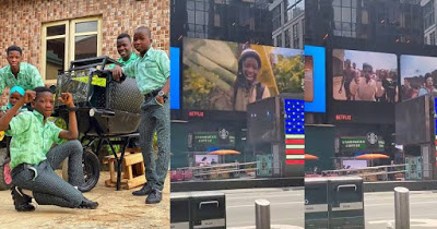 Ikorodu Bois appear on Times Square’s billboard in New York