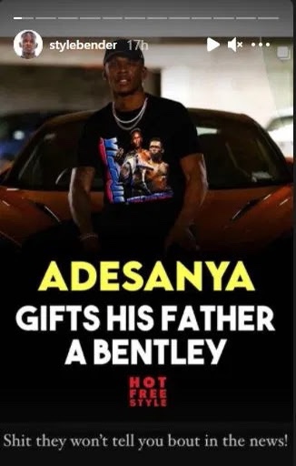 UFC star Isreal Adesanya gifts father a Bentley [video]
