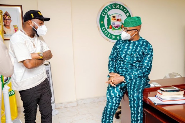 Davido visits Governor Dapo Abiodun in Ogun state government house