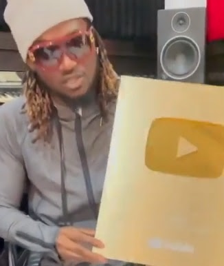 Rudeboy shows off YouTube Plaque after hitting 100m views