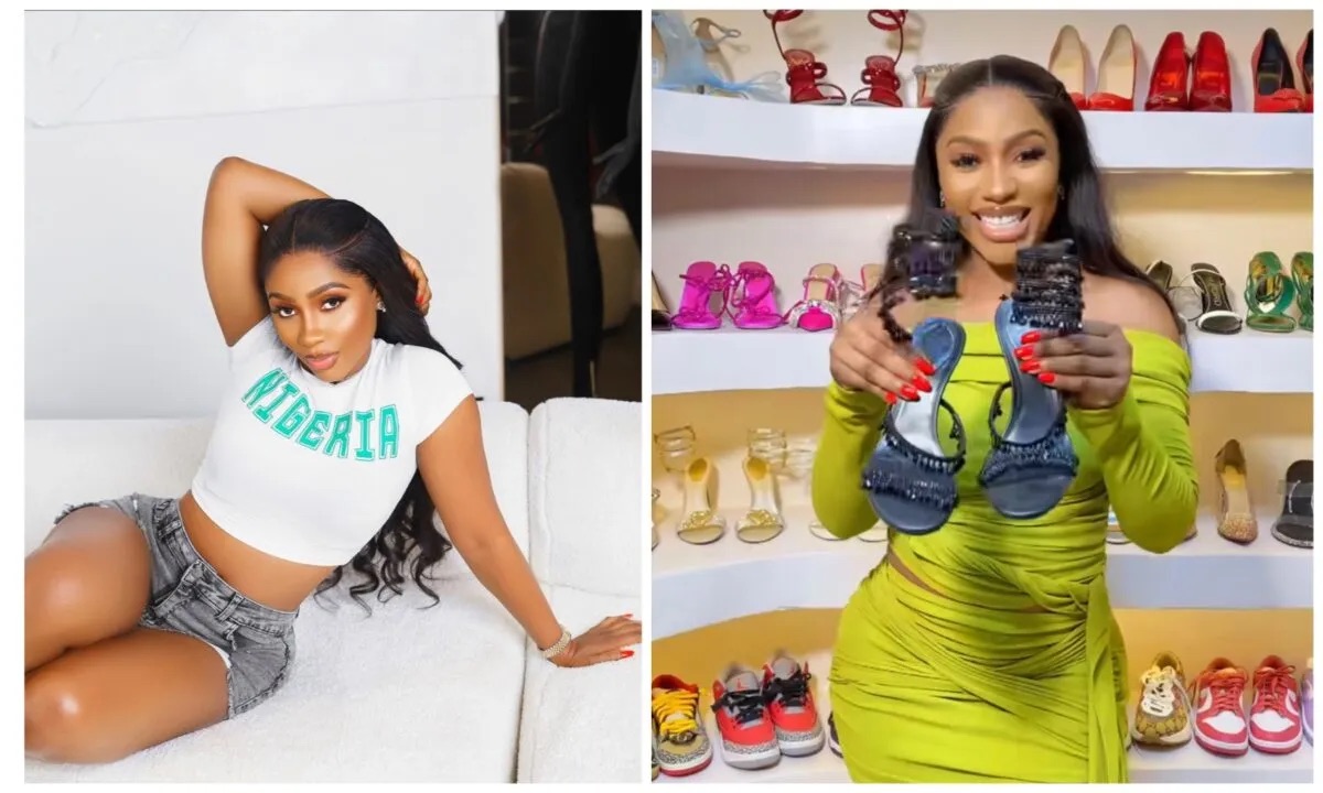 Mercy Eke shows off her impressive shoe collection