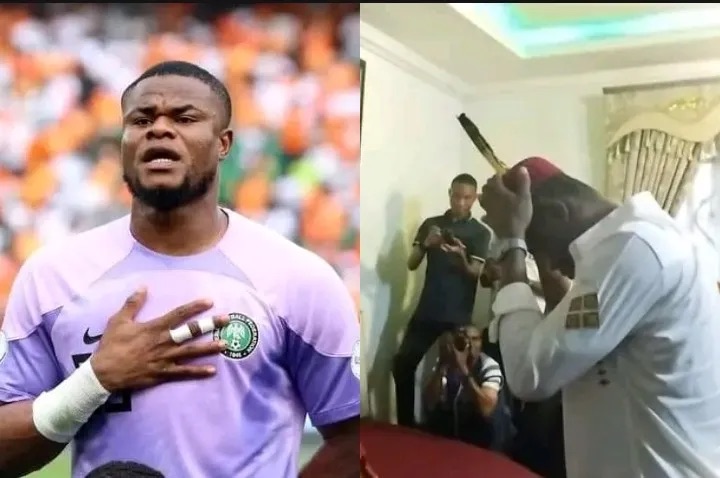 Super Eagles goalkeeper, Stanley Nwabali bags a Chieftaincy title in his hometown