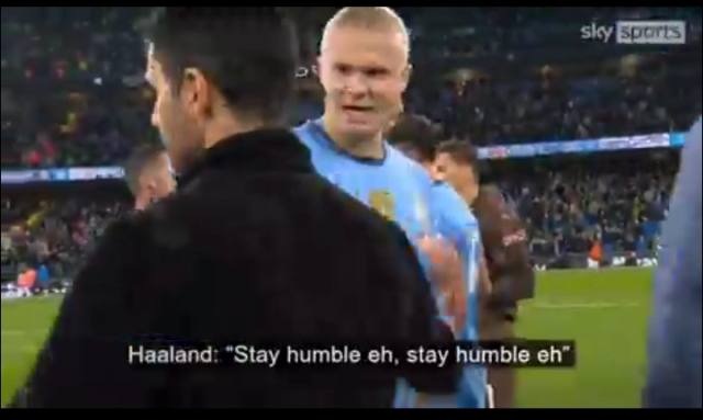 Haaland tells Mikel Arteta to ‘stay humble’ after final whistle