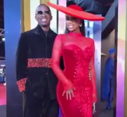 Juma Jux and and wife Priscilla share a sweet moment during his Headies performance