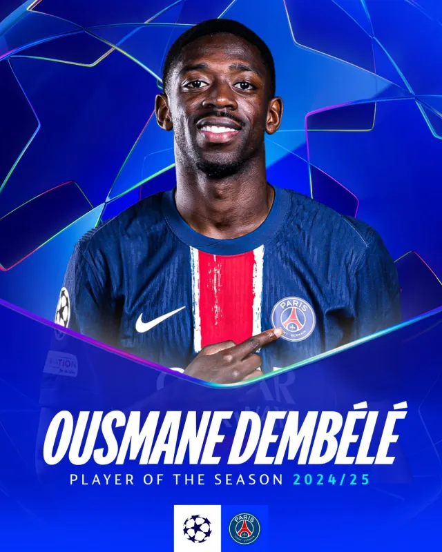 Dembele named UEFA Champions League Player of the season