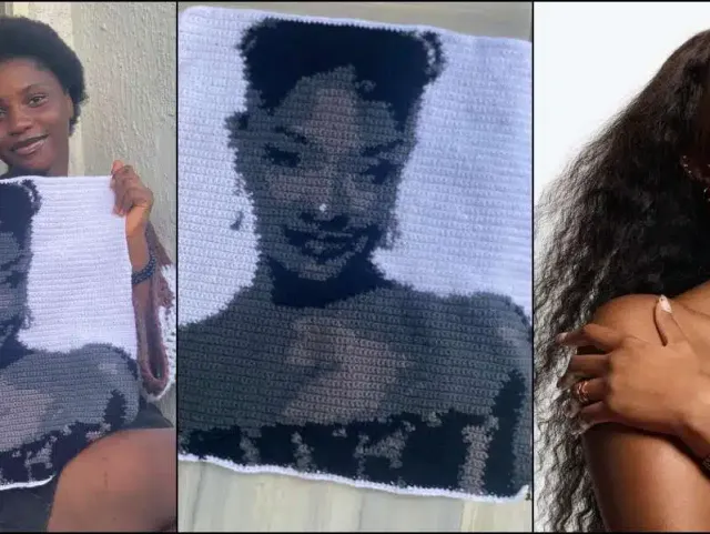 Tems gifts fan N3m for crochet art of her