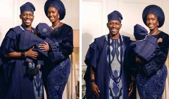 Moses Bliss & wife dedicate son in church