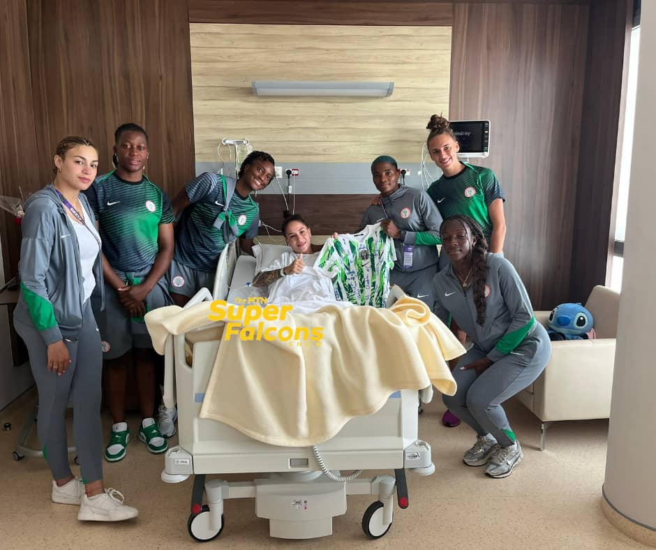 Super Falcons visit injured Banyana Banyana star in hospital 