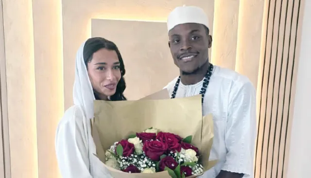 Nigerian footballer, Dele Bashiru weds Moroccan lover