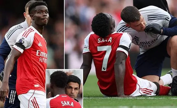 Saka set to miss up to four weeks through injury