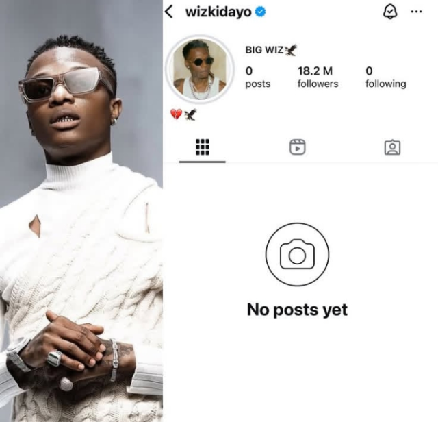 Wizkid deletes all his Instagram posts