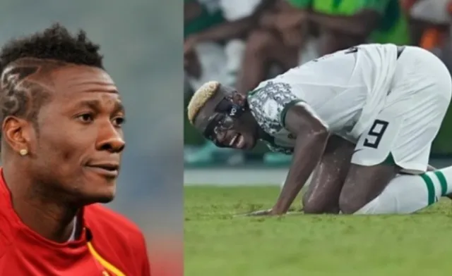 Asamoah Gyan accuses Osimhen of faking injury