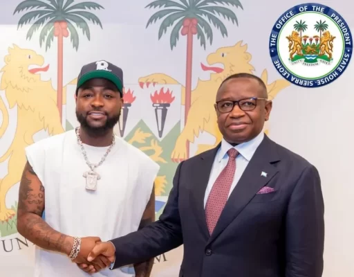 Davido visits Sierra Leone President, Julius Maada Bio