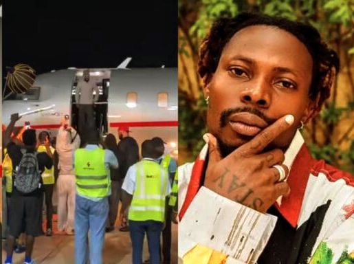 Asake touches down in Lagos