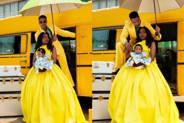 Kunle Remi celebrates FIRST Christmas with famiy