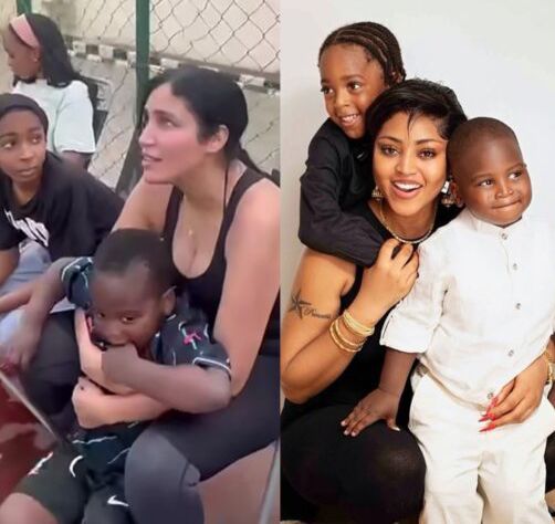 Laila Charani bonds with Regina Daniels’ sons