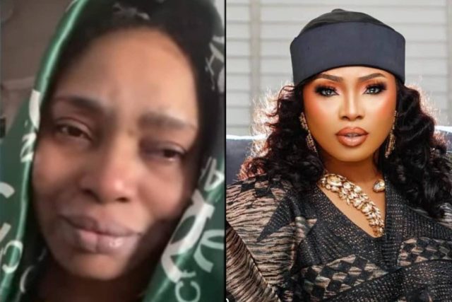 Halima Abubakar cries out for help after being ejected from her house