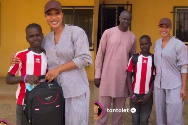 Tonto Dikeh sponsors student’s education, empowers father with N1M