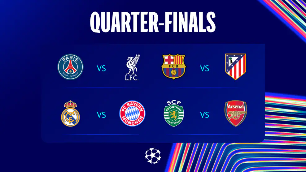 Full list: UEFA Champions League quarter-final fixtures