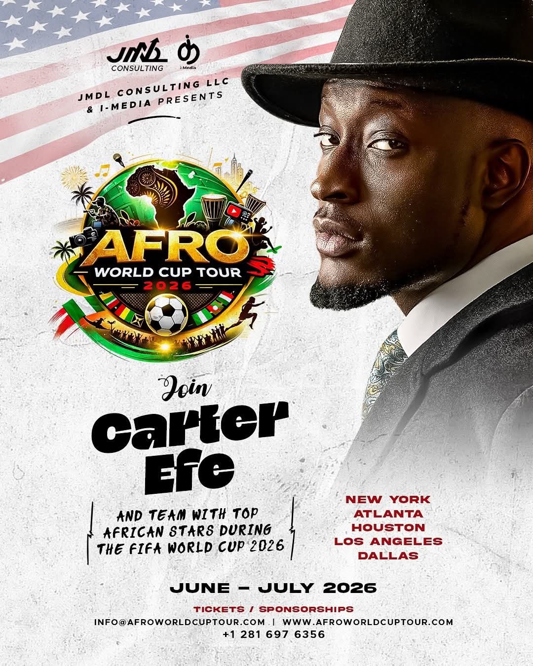 Carter Efe announces Afro World Cup tour across the U.S.