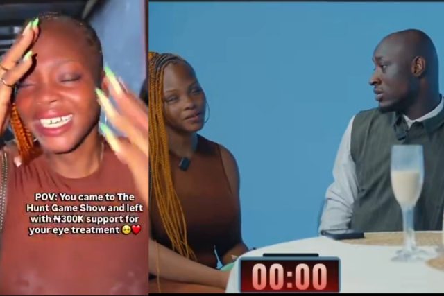 Carter Efe gifts N300k to partially blind lady at Nonsmiraj show