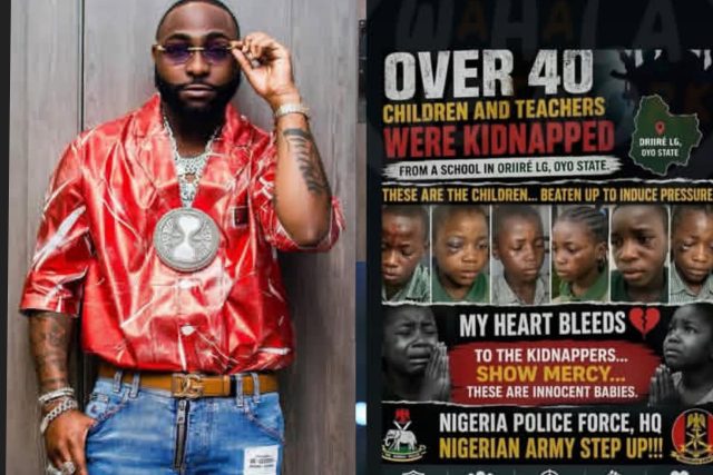 Davido calls for rescue of abducted Oyo school children
