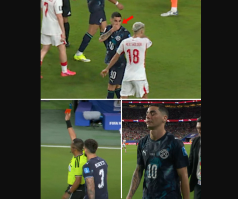 Paraguay’s Almiron becomes first player to be sent off for covering mouth during clash with another star