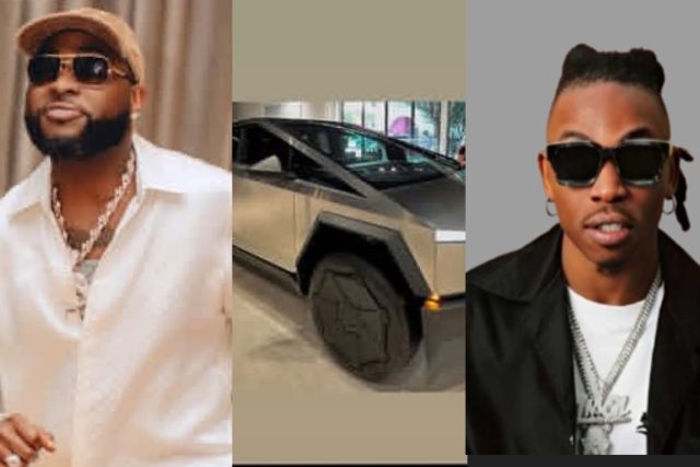 Davido gifts Mayorkun a Tesla Cybertruck