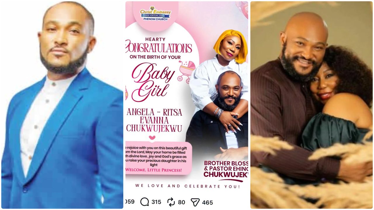 Blossom Chukwujekwu and wife Ehinome welcome first child