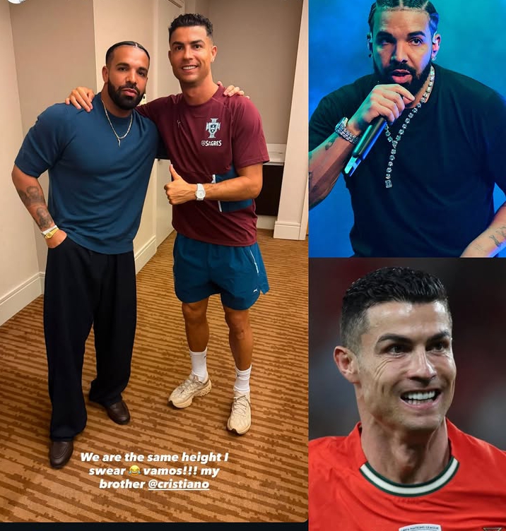Ronaldo thanks Drake for hosting him, Rapper jokes about height