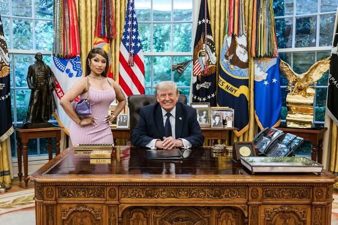 Trump calls Nicki Minaj ‘so hot’ as rapper visits the White House for lunch