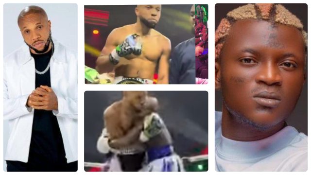 Charles Okocha declared winner AGAINST Portable in celebrity boxing